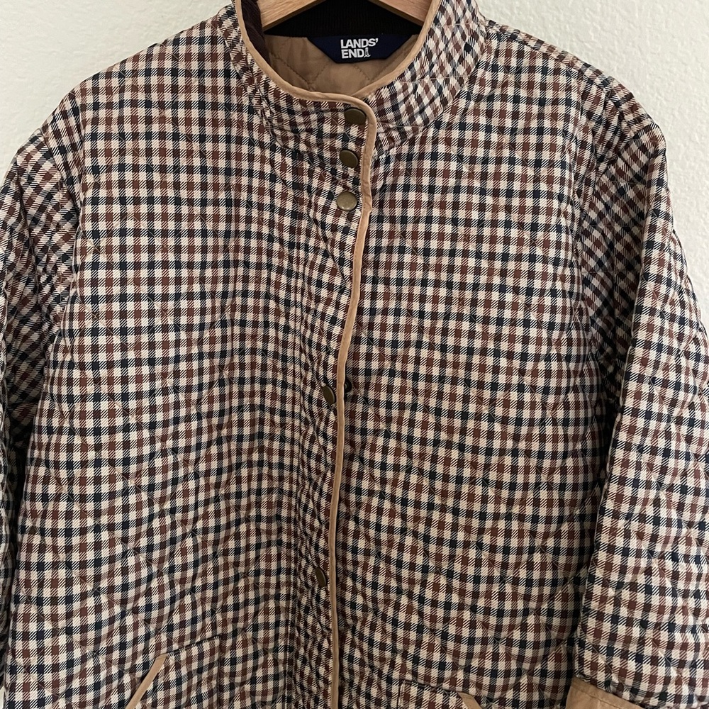 Gingham Checkered Quilted Barn Jacket - Picture 5 of 9
